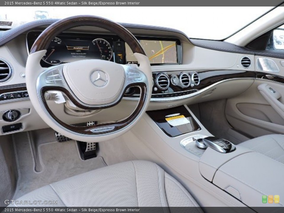 Silk Beige/Espresso Brown Interior Photo for the 2015 Mercedes-Benz S 550 4Matic Sedan #102517910