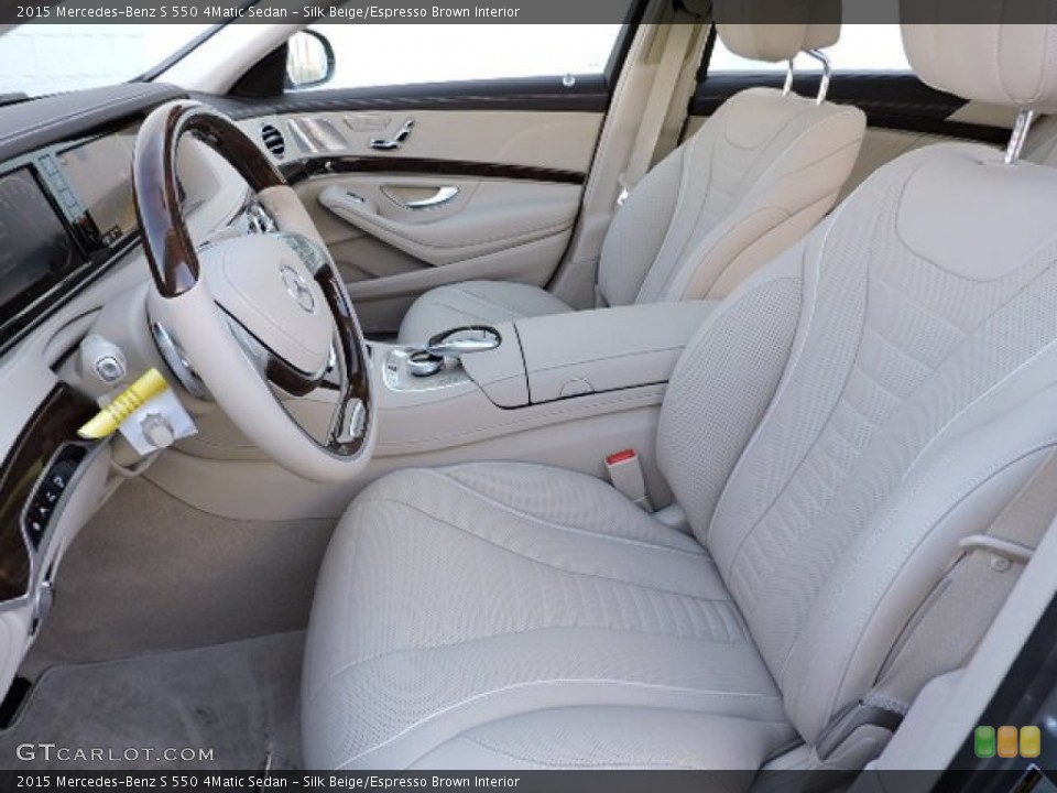 Silk Beige/Espresso Brown Interior Front Seat for the 2015 Mercedes-Benz S 550 4Matic Sedan #102517937