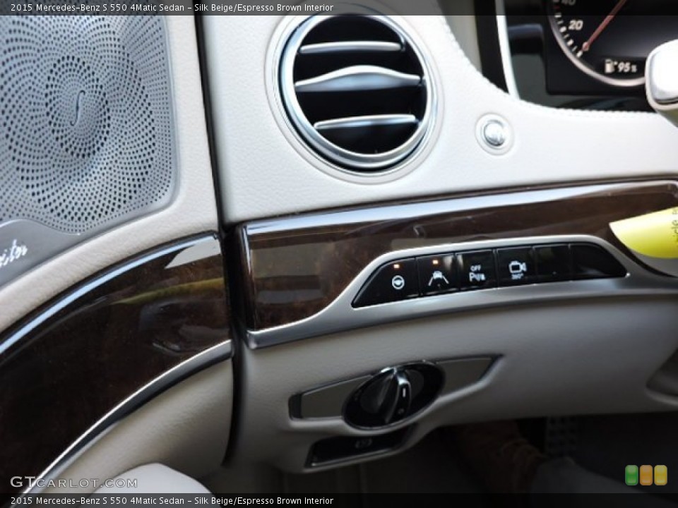 Silk Beige/Espresso Brown Interior Controls for the 2015 Mercedes-Benz S 550 4Matic Sedan #102518108