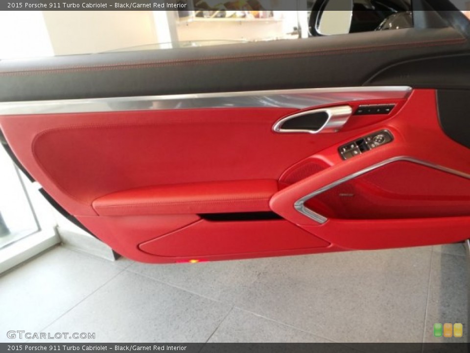 Black/Garnet Red Interior Door Panel for the 2015 Porsche 911 Turbo Cabriolet #102522734
