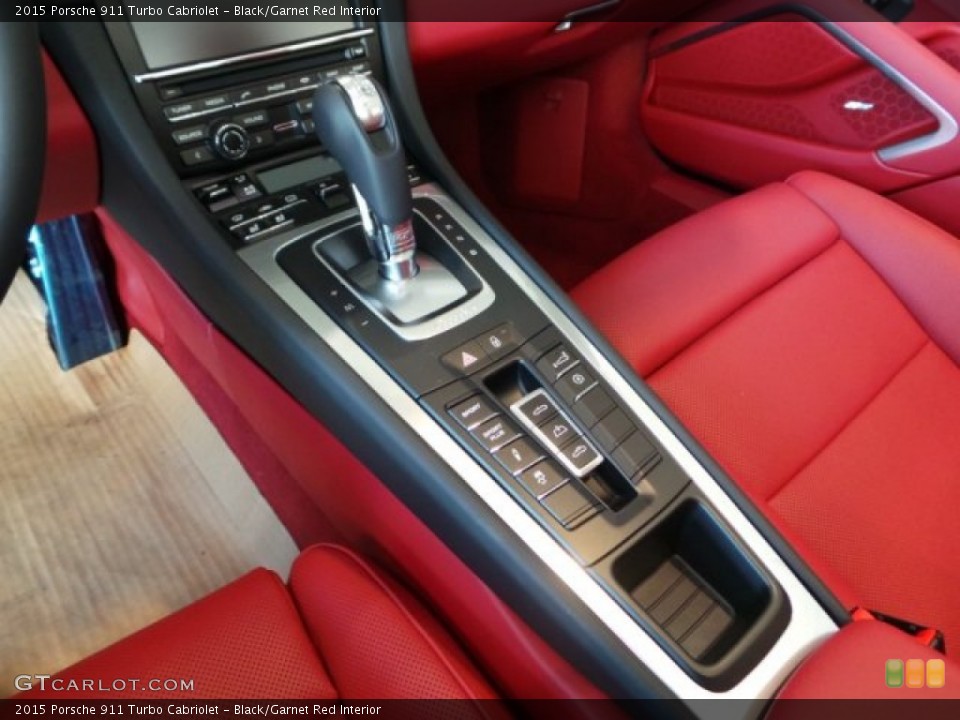 Black/Garnet Red Interior Transmission for the 2015 Porsche 911 Turbo Cabriolet #102522869