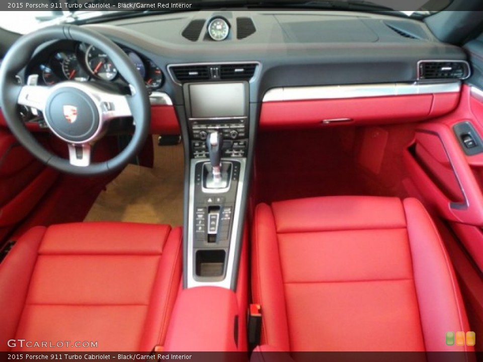 Black/Garnet Red Interior Dashboard for the 2015 Porsche 911 Turbo Cabriolet #102523037