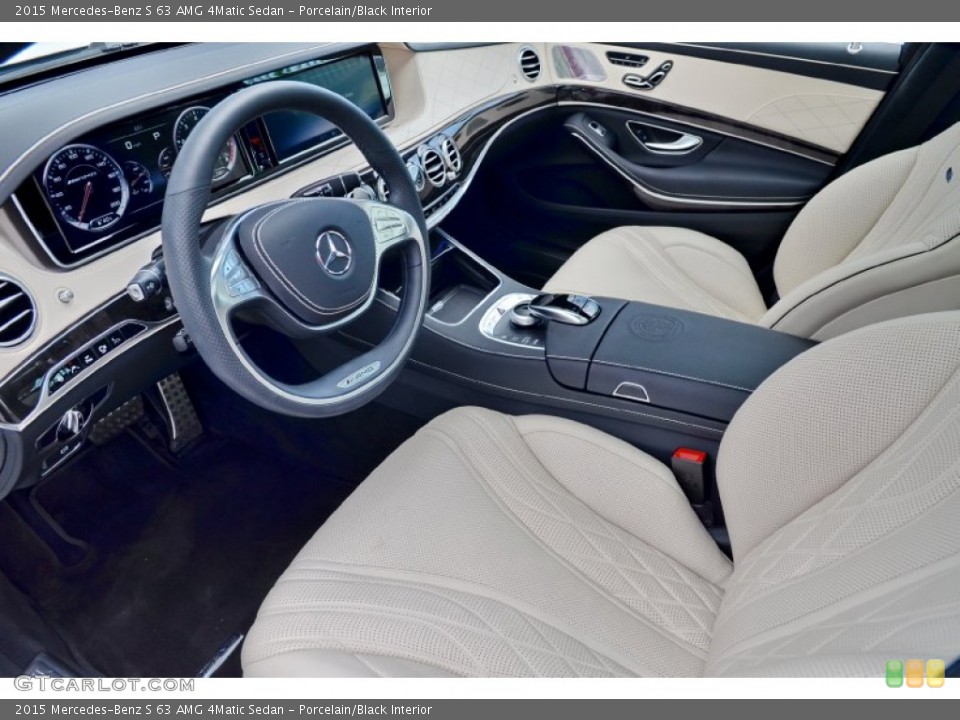 Porcelain/Black Interior Photo for the 2015 Mercedes-Benz S 63 AMG 4Matic Sedan #102530570