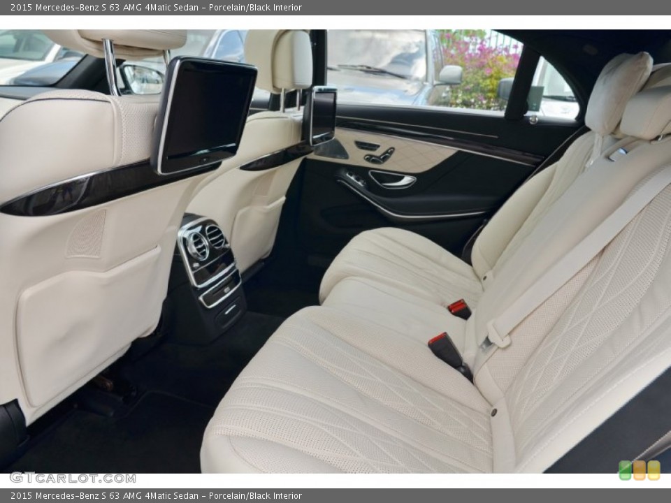 Porcelain/Black Interior Rear Seat for the 2015 Mercedes-Benz S 63 AMG 4Matic Sedan #102530714