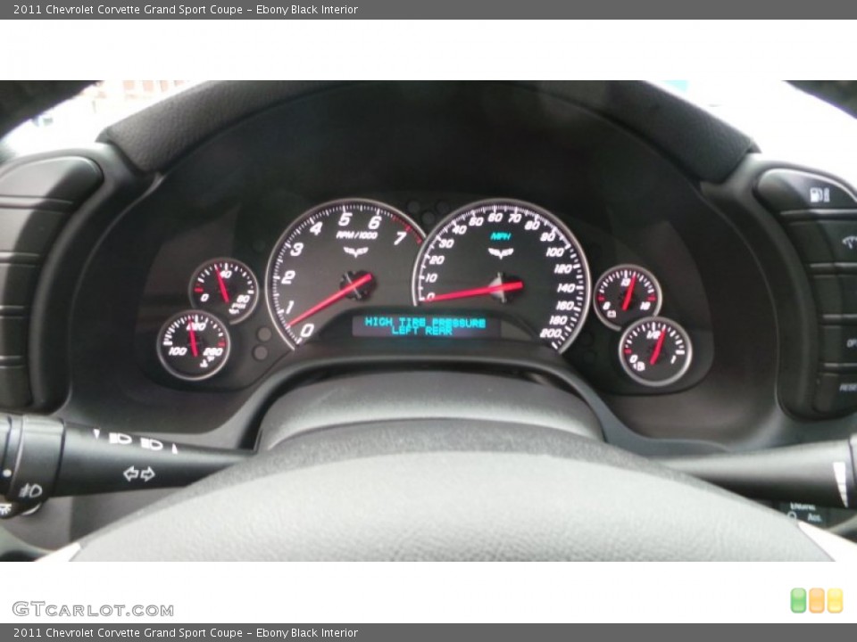 Ebony Black Interior Gauges for the 2011 Chevrolet Corvette Grand Sport Coupe #102534877