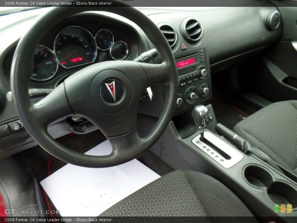 Ebony Black Interior Photo for the 2008 Pontiac G6 Value Leader Sedan #102536267