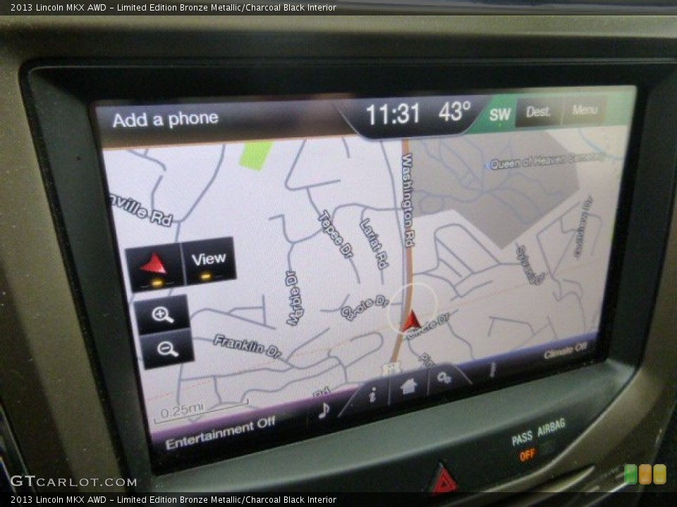 Limited Edition Bronze Metallic/Charcoal Black Interior Navigation for the 2013 Lincoln MKX AWD #102537887