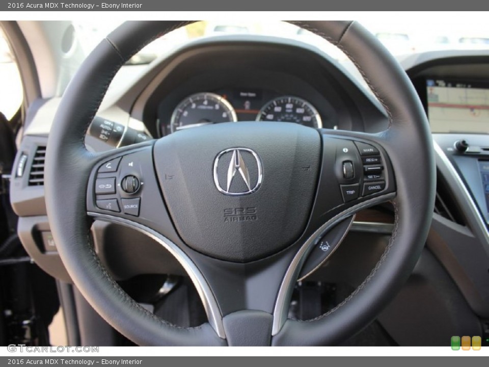 Ebony Interior Steering Wheel for the 2016 Acura MDX Technology #102541475