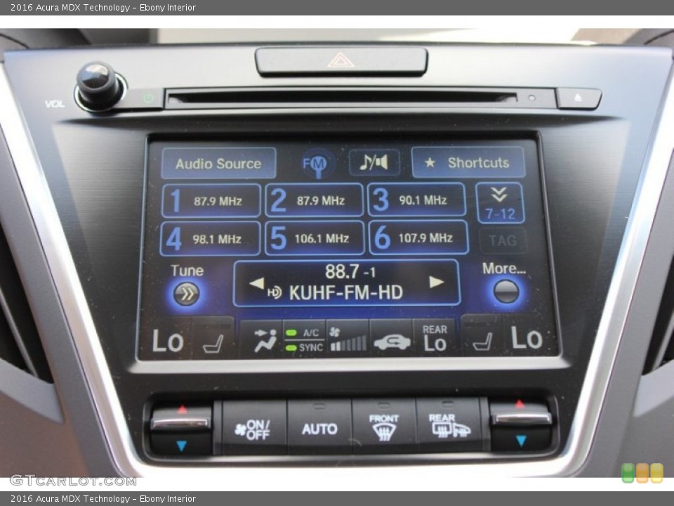 Ebony Interior Controls for the 2016 Acura MDX Technology #102541520