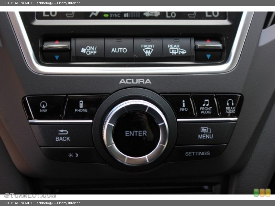 Ebony Interior Controls for the 2016 Acura MDX Technology #102541537