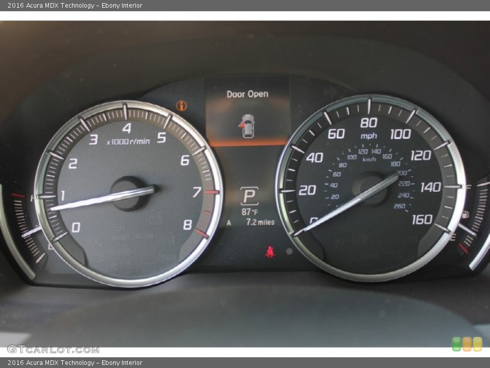 Ebony Interior Gauges for the 2016 Acura MDX Technology #102541712