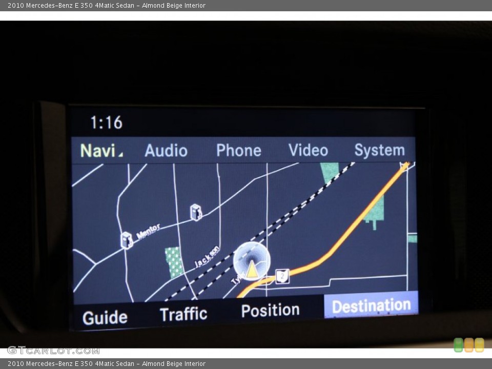 Almond Beige Interior Navigation for the 2010 Mercedes-Benz E 350 4Matic Sedan #102556102