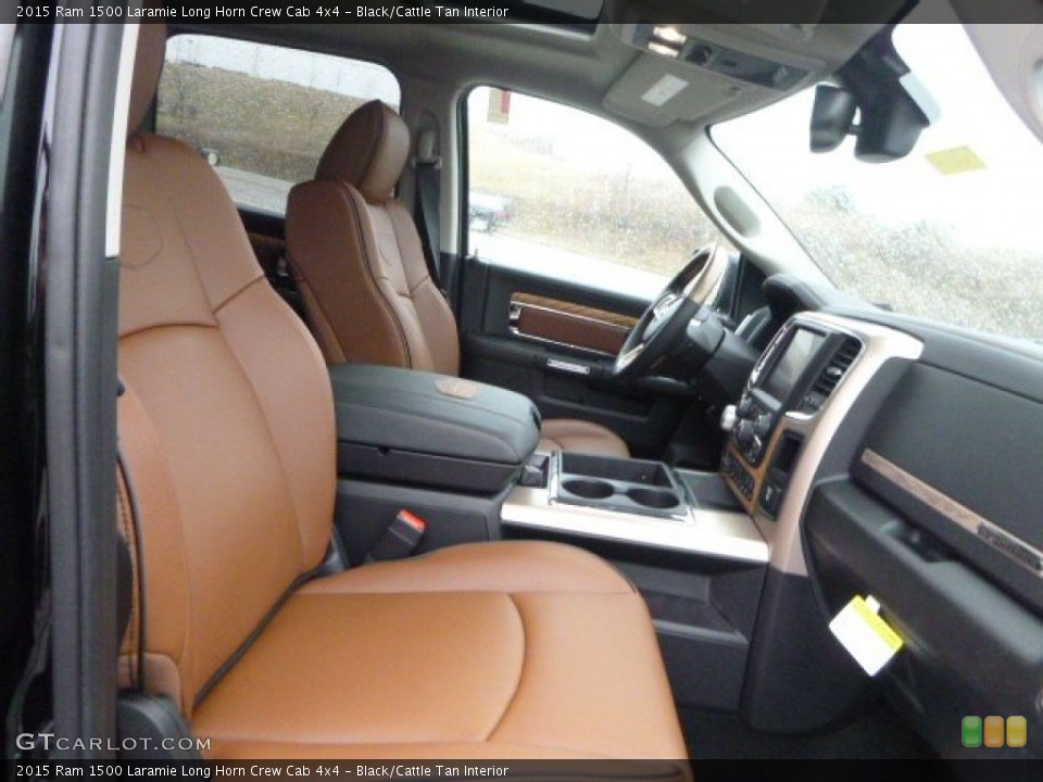 Black/Cattle Tan Interior Front Seat for the 2015 Ram 1500 Laramie Long Horn Crew Cab 4x4 #102558298