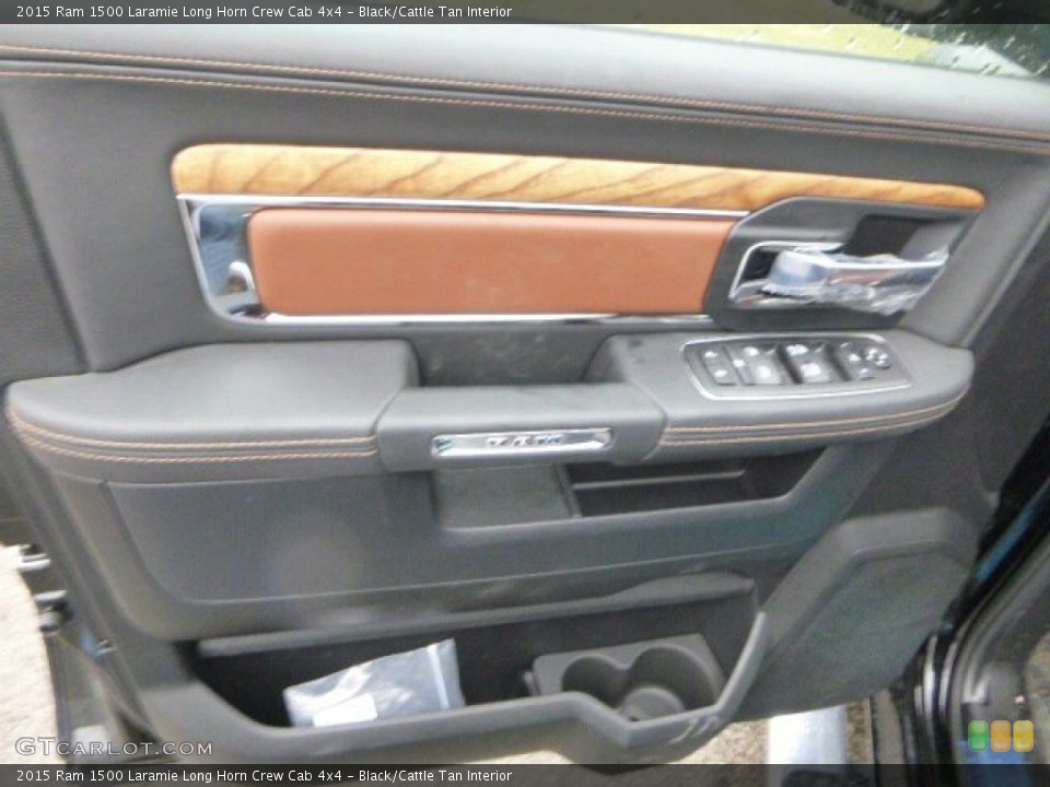 Black/Cattle Tan Interior Door Panel for the 2015 Ram 1500 Laramie Long Horn Crew Cab 4x4 #102558427