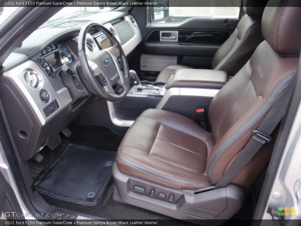 Platinum Sienna Brown/Black Leather Interior Front Seat for the 2012 Ford F150 Platinum SuperCrew #102573847