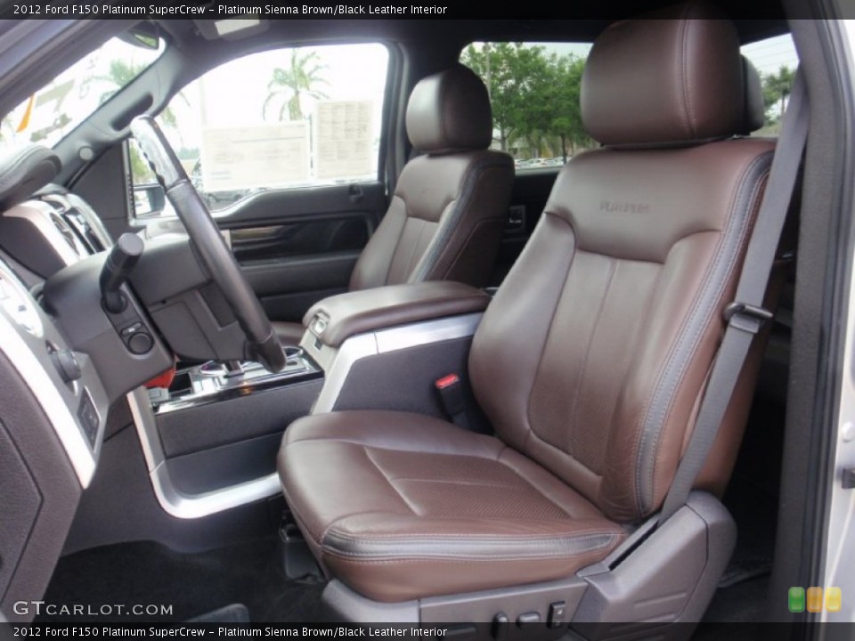 Platinum Sienna Brown/Black Leather Interior Front Seat for the 2012 Ford F150 Platinum SuperCrew #102573865