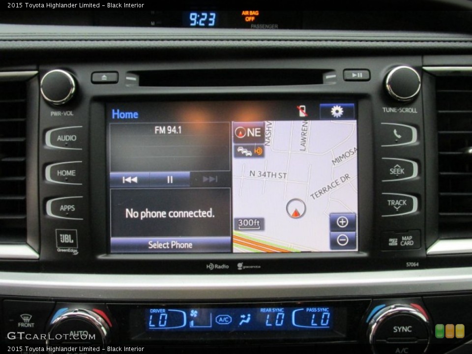 Black Interior Navigation for the 2015 Toyota Highlander Limited #102576616