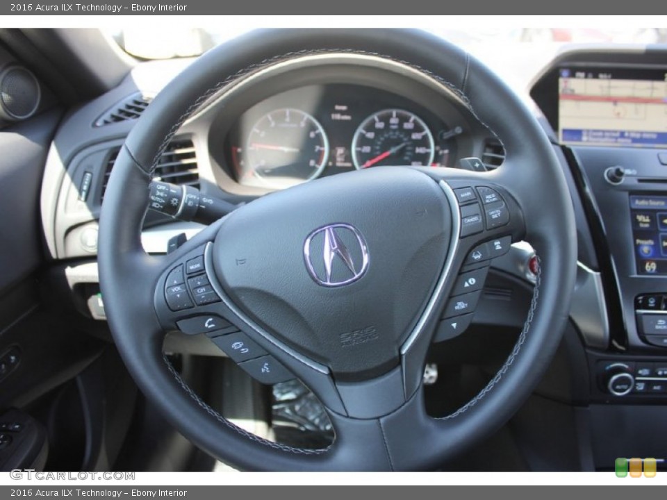 Ebony Interior Steering Wheel for the 2016 Acura ILX Technology #102583438