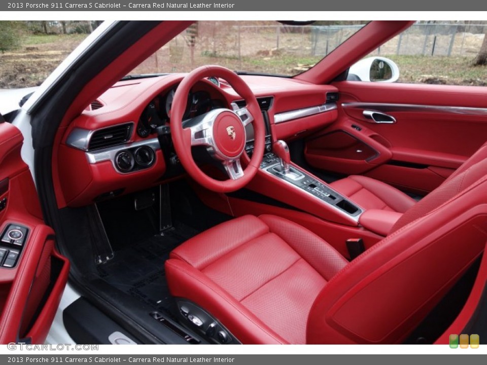 Carrera Red Natural Leather Interior Photo for the 2013 Porsche 911 Carrera S Cabriolet #102590228