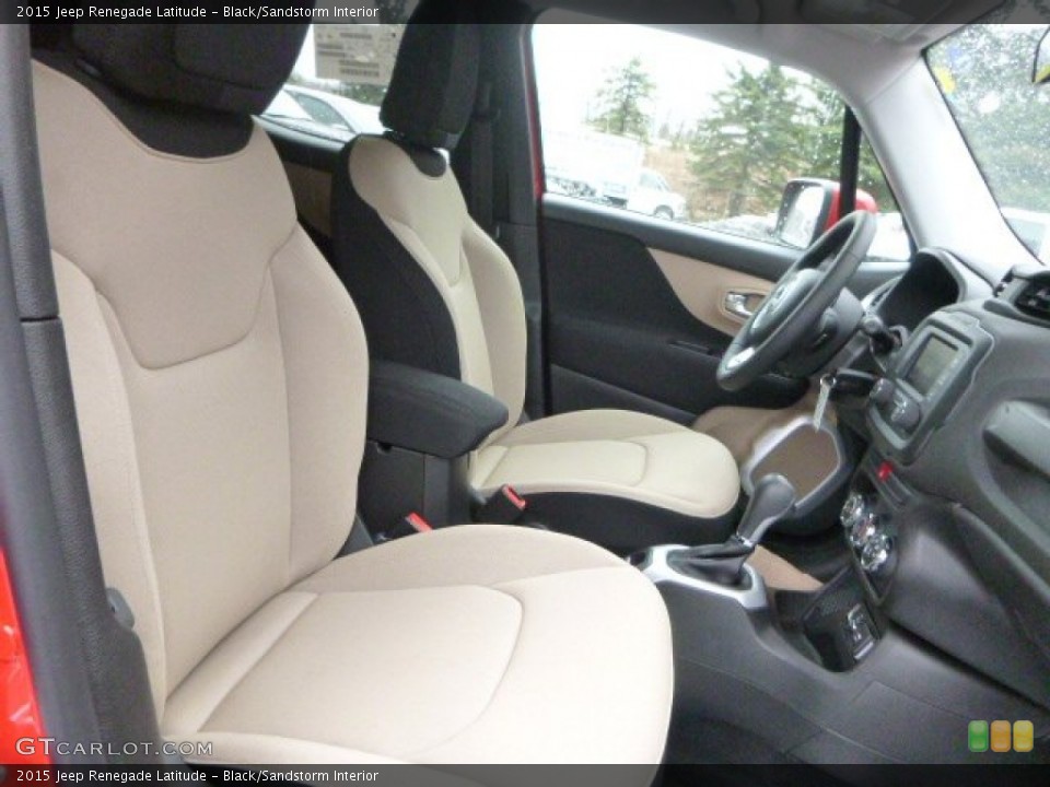 Black/Sandstorm Interior Front Seat for the 2015 Jeep Renegade Latitude #102611120