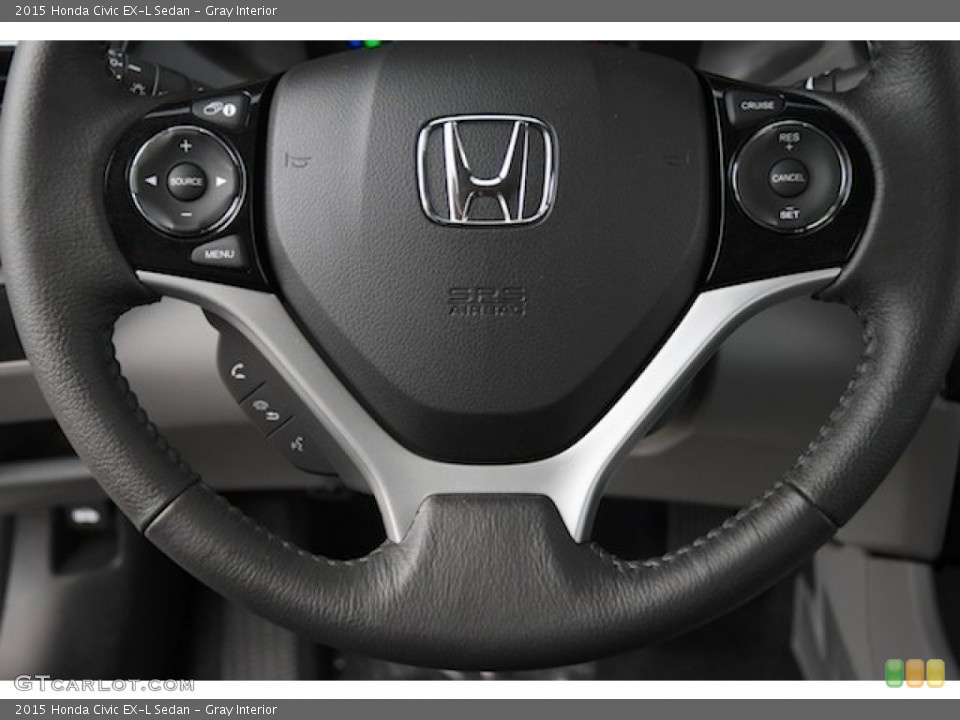 Gray Interior Steering Wheel for the 2015 Honda Civic EX-L Sedan #102639914