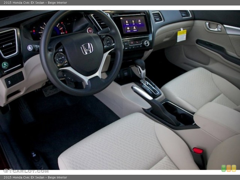 Beige Interior Prime Interior for the 2015 Honda Civic EX Sedan #102641873