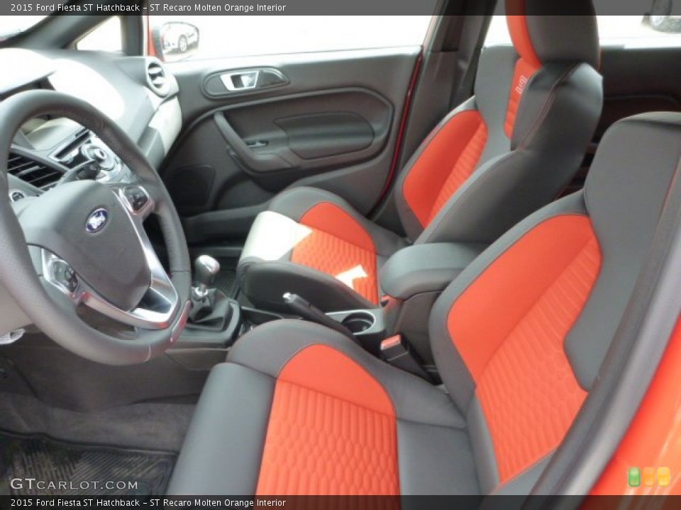 ST Recaro Molten Orange Interior Front Seat for the 2015 Ford Fiesta ST Hatchback #102646414