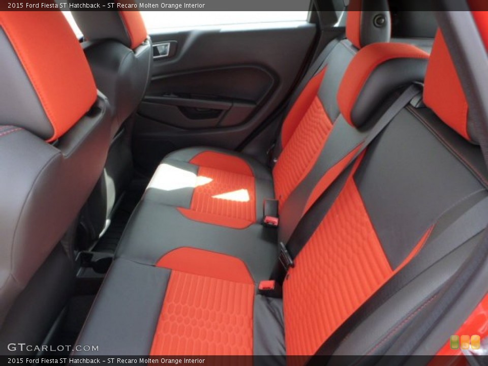ST Recaro Molten Orange Interior Rear Seat for the 2015 Ford Fiesta ST Hatchback #102646435