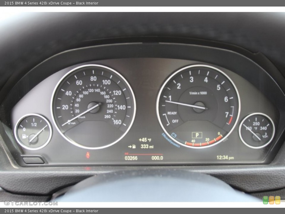 Black Interior Gauges for the 2015 BMW 4 Series 428i xDrive Coupe #102650719