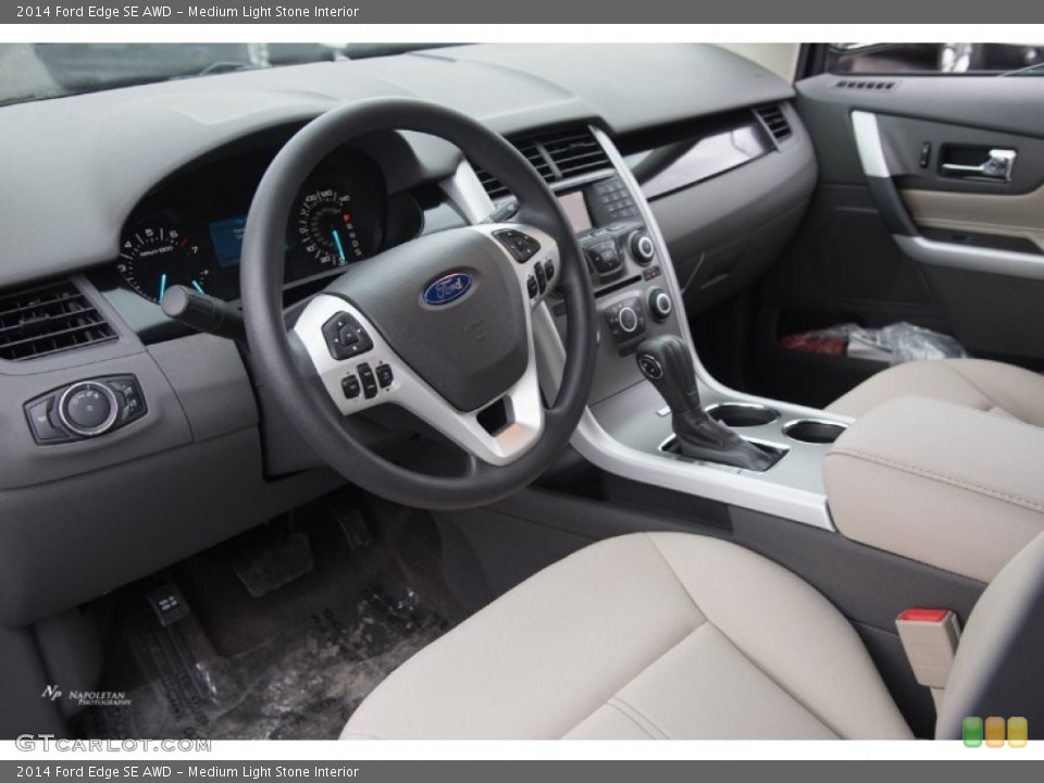 Medium Light Stone Interior Prime Interior for the 2014 Ford Edge SE AWD #102654421