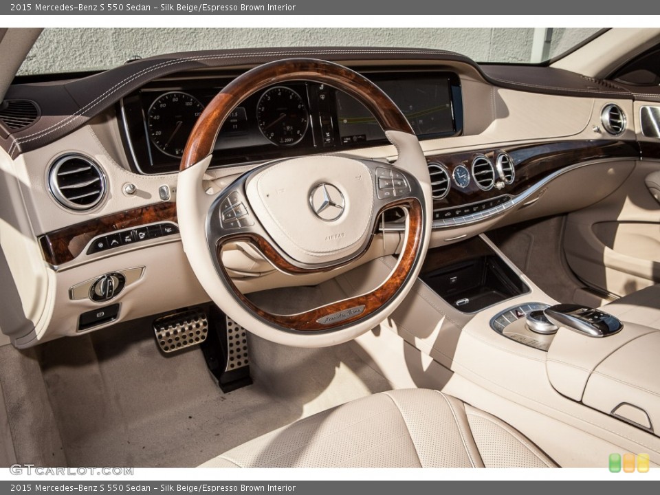 Silk Beige/Espresso Brown Interior Photo for the 2015 Mercedes-Benz S 550 Sedan #102669181