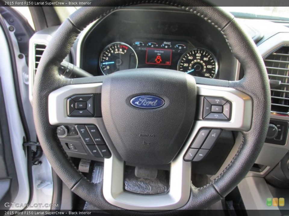 Black Interior Steering Wheel for the 2015 Ford F150 Lariat SuperCrew #102682612