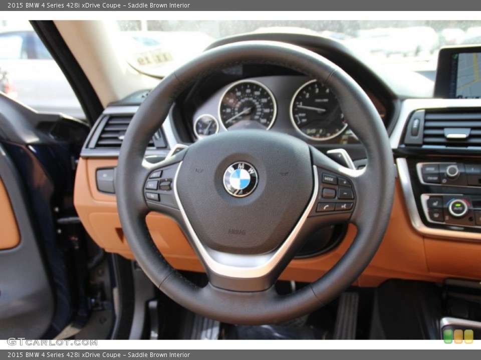 Saddle Brown Interior Steering Wheel for the 2015 BMW 4 Series 428i xDrive Coupe #102685705