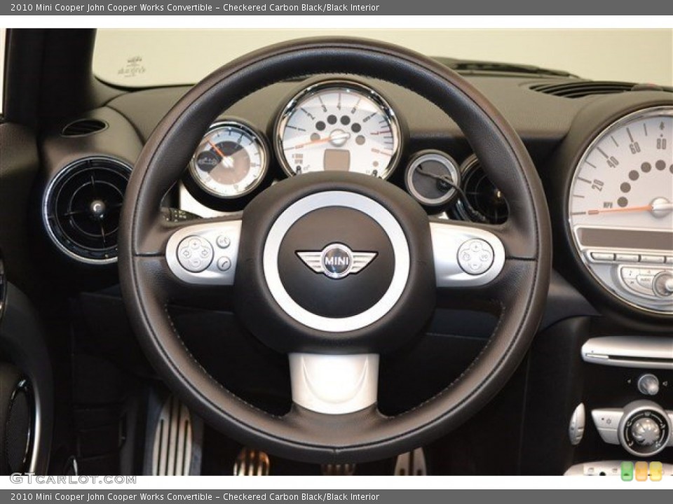 Checkered Carbon Black/Black Interior Steering Wheel for the 2010 Mini Cooper John Cooper Works Convertible #102688867