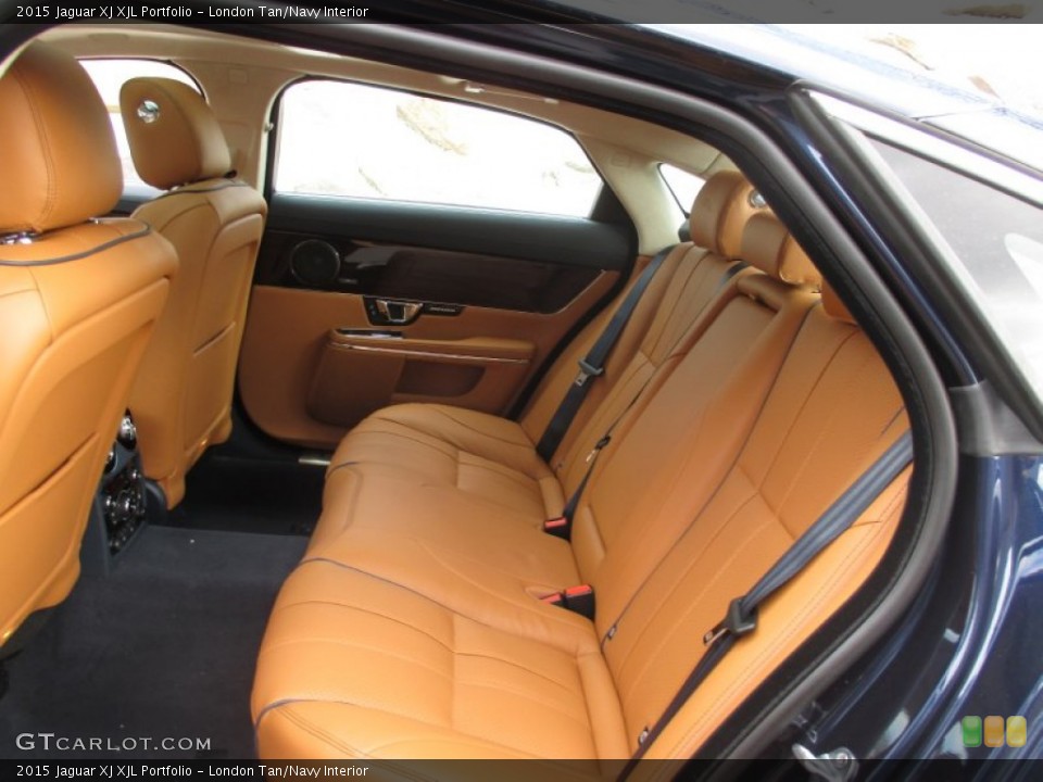 London Tan/Navy Interior Rear Seat for the 2015 Jaguar XJ XJL Portfolio #102697580