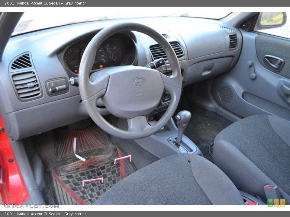 Gray 2001 Hyundai Accent Interiors