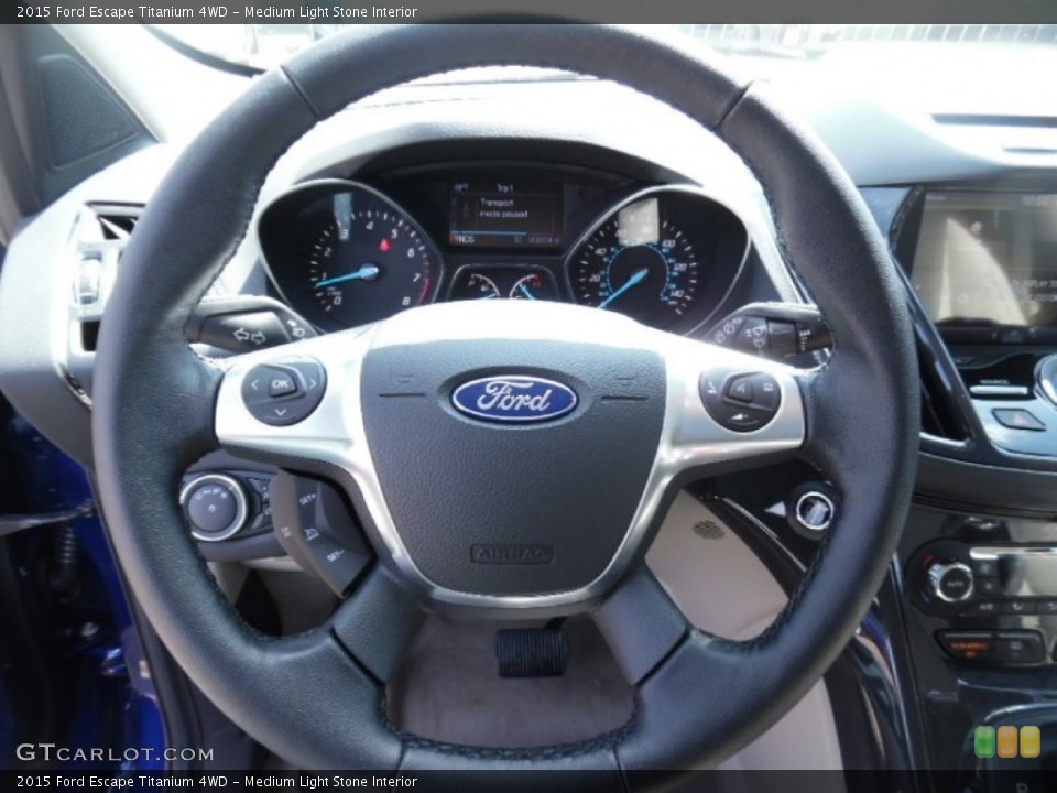 Medium Light Stone Interior Steering Wheel for the 2015 Ford Escape Titanium 4WD #102748807