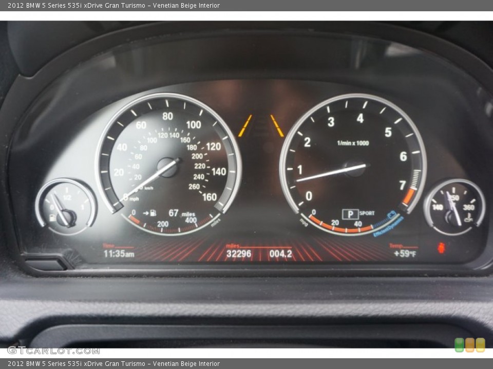 Venetian Beige Interior Gauges for the 2012 BMW 5 Series 535i xDrive Gran Turismo #102778223