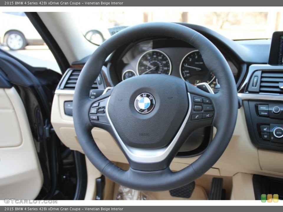 Venetian Beige Interior Steering Wheel for the 2015 BMW 4 Series 428i xDrive Gran Coupe #102782108