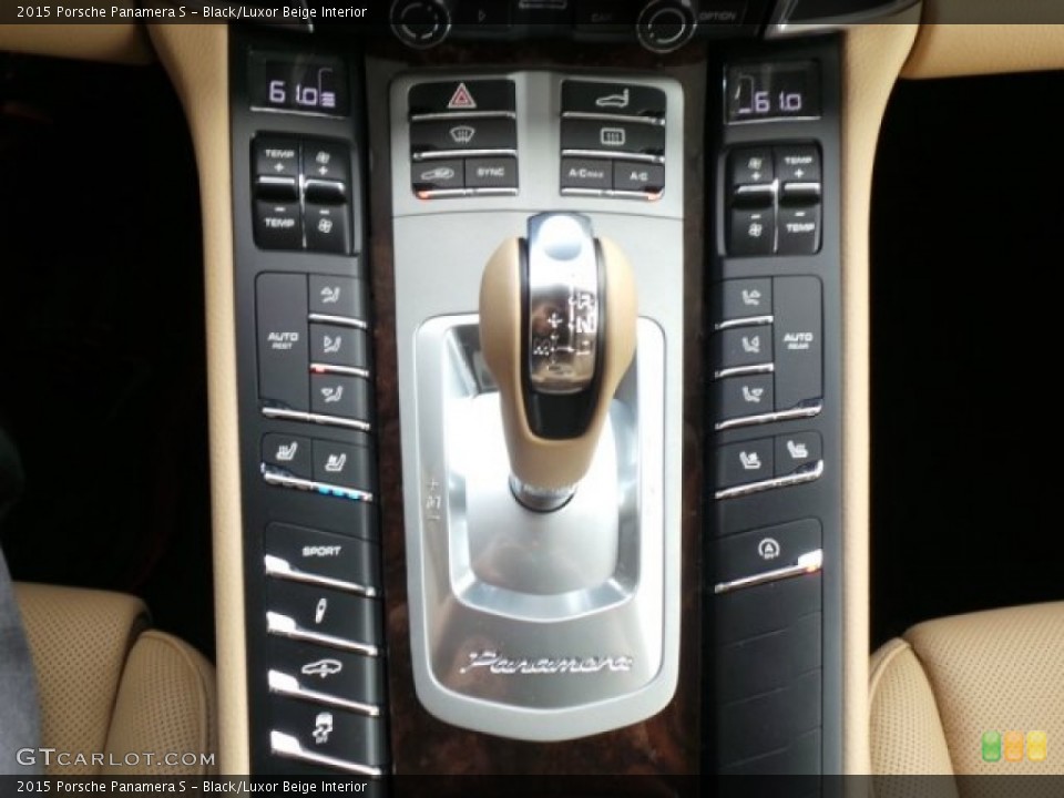 Black/Luxor Beige Interior Controls for the 2015 Porsche Panamera S #102783893