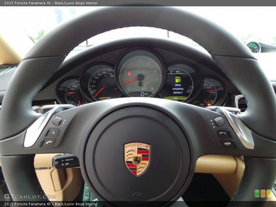 Black/Luxor Beige Interior Steering Wheel for the 2015 Porsche Panamera 4S #102784620