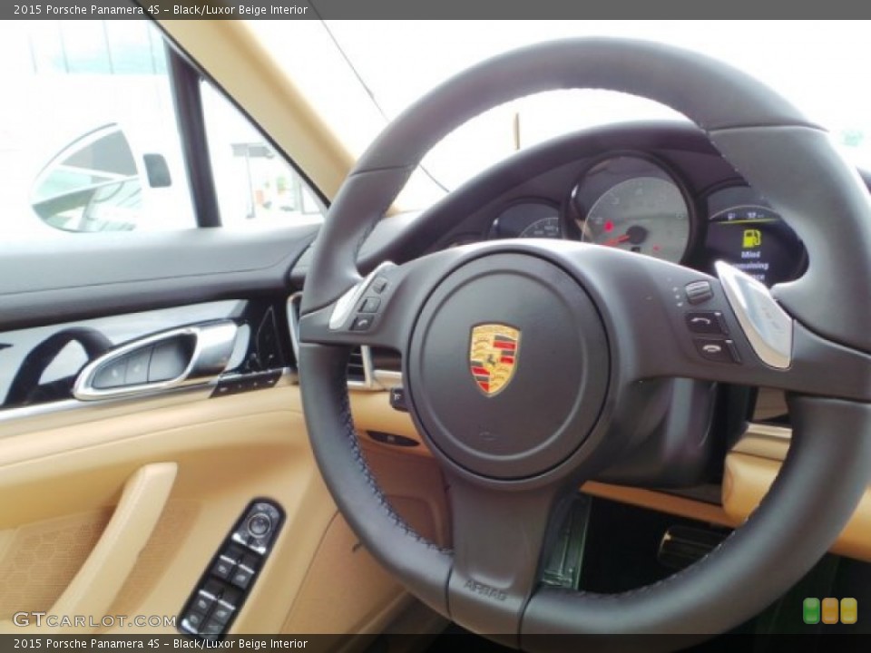 Black/Luxor Beige Interior Steering Wheel for the 2015 Porsche Panamera 4S #102784730