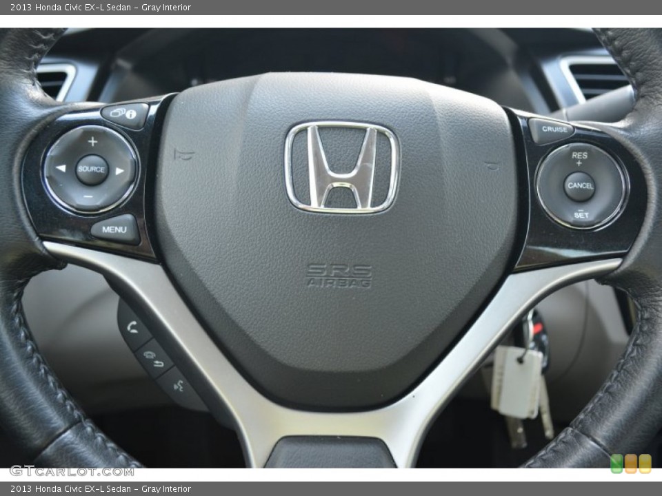 Gray Interior Steering Wheel for the 2013 Honda Civic EX-L Sedan #102818299