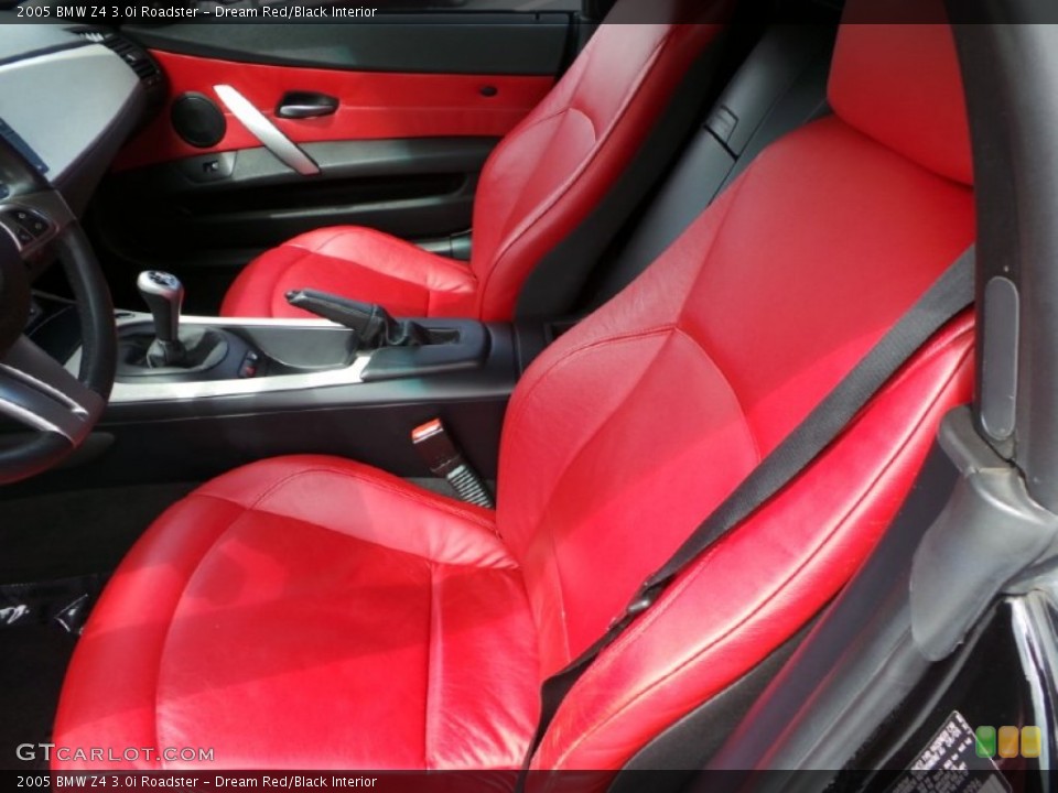 Dream Red/Black Interior Front Seat for the 2005 BMW Z4 3.0i Roadster #102825526