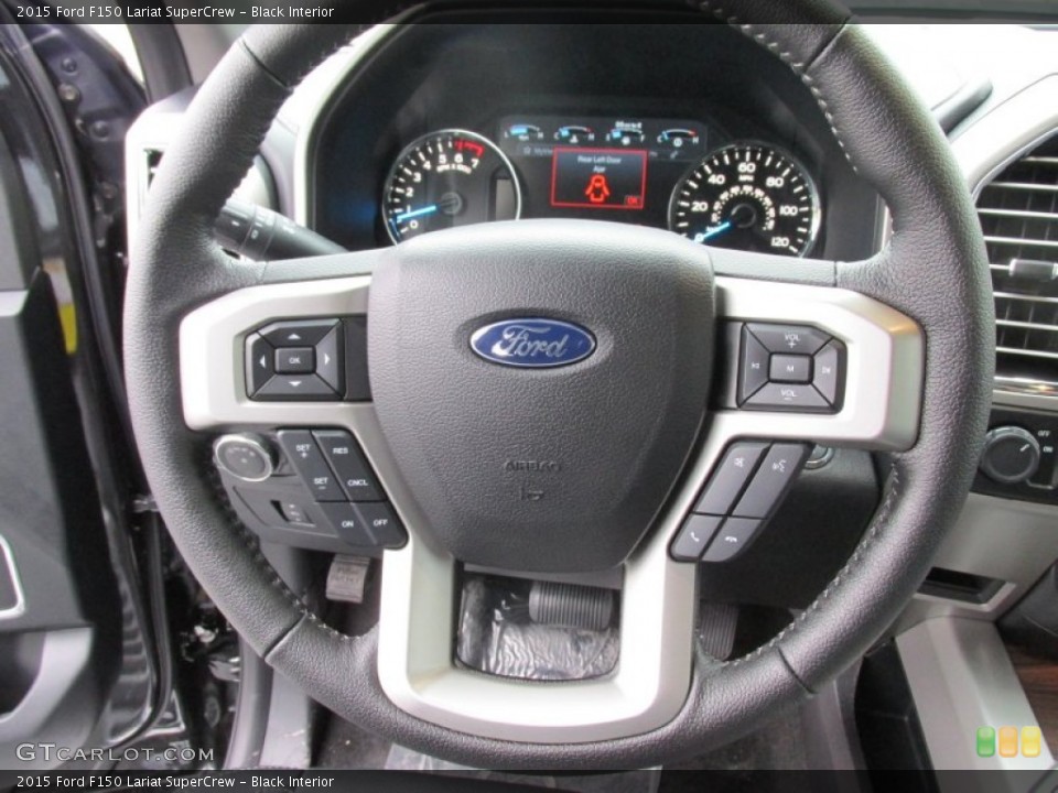 Black Interior Steering Wheel for the 2015 Ford F150 Lariat SuperCrew #102827698