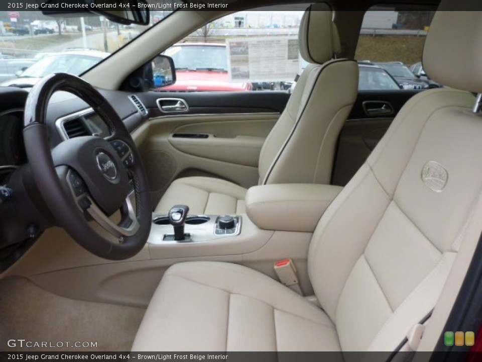 Brown/Light Frost Beige Interior Photo for the 2015 Jeep Grand Cherokee Overland 4x4 #102831817