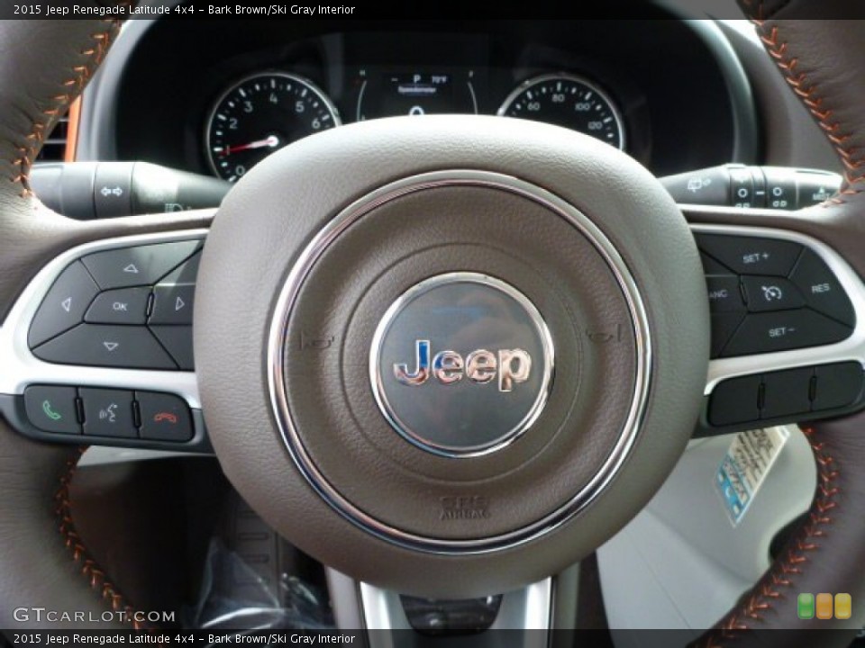 Bark Brown/Ski Gray Interior Steering Wheel for the 2015 Jeep Renegade Latitude 4x4 #102832849