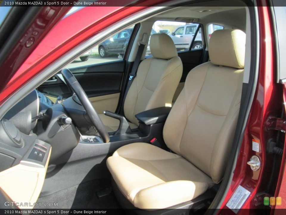 Dune Beige Interior Front Seat for the 2010 Mazda MAZDA3 s Sport 5 Door #102838156