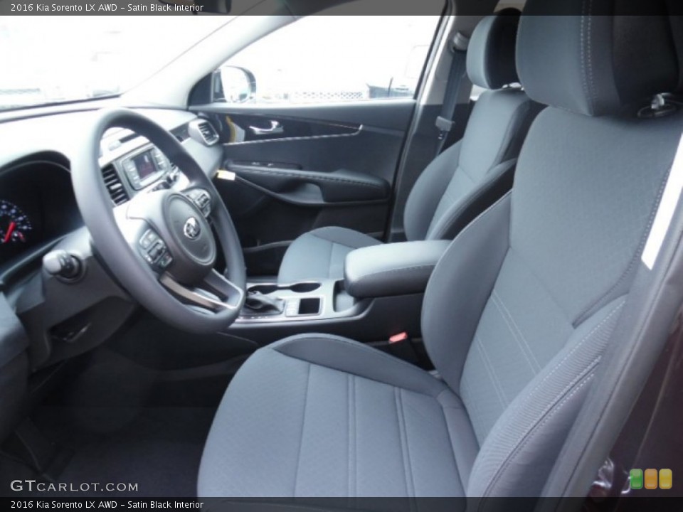 Satin Black Interior Front Seat for the 2016 Kia Sorento LX AWD #102846828