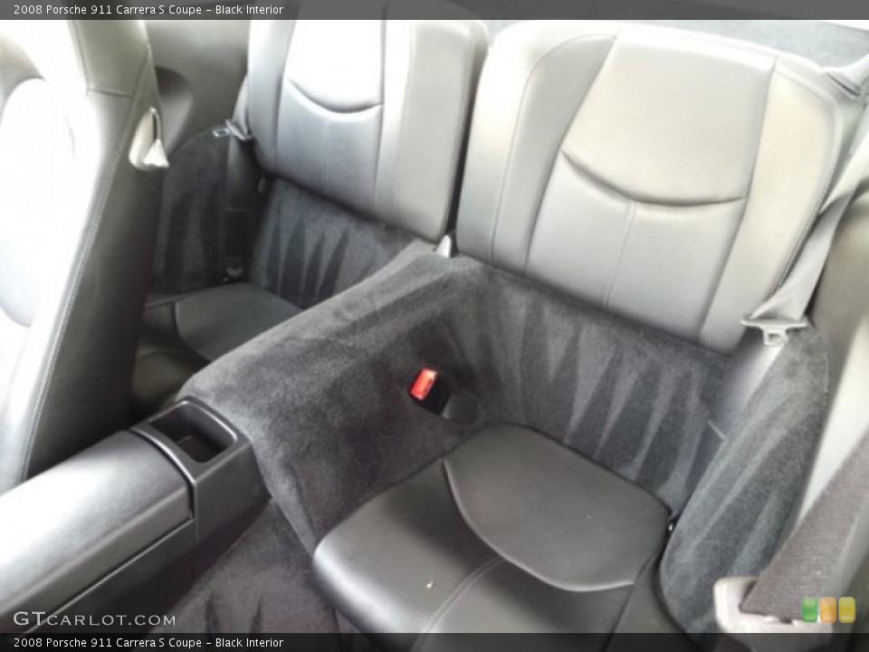 Black Interior Rear Seat for the 2008 Porsche 911 Carrera S Coupe #102861369